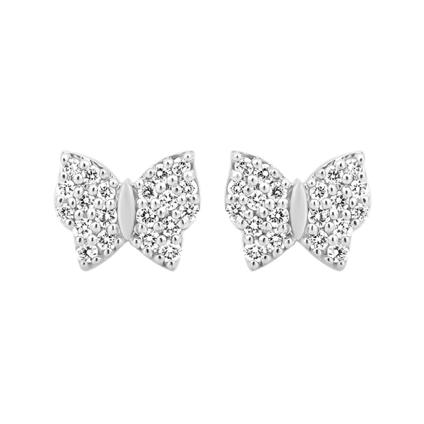 Hoa tai kim cương viên vàng 14K Dessine N TD