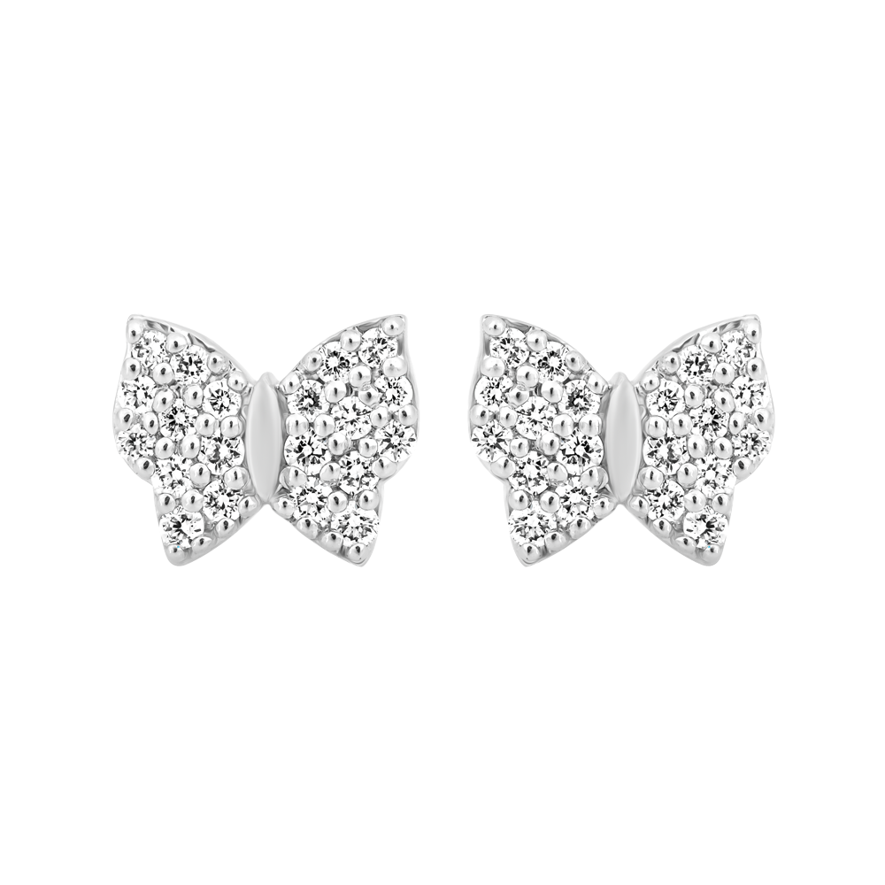 Hoa tai kim cương viên vàng 14K Dessine N TD