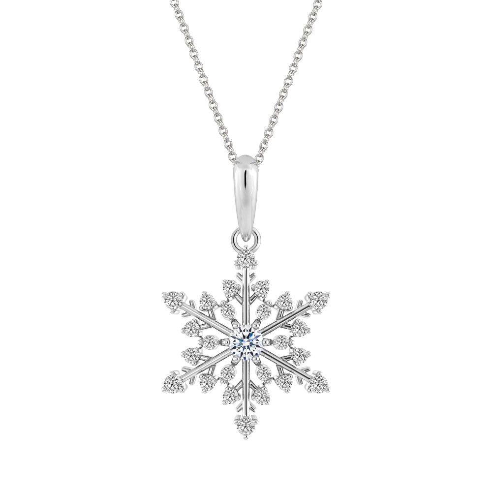 Mặt kim cương vàng 14K Shining of Snows 5p