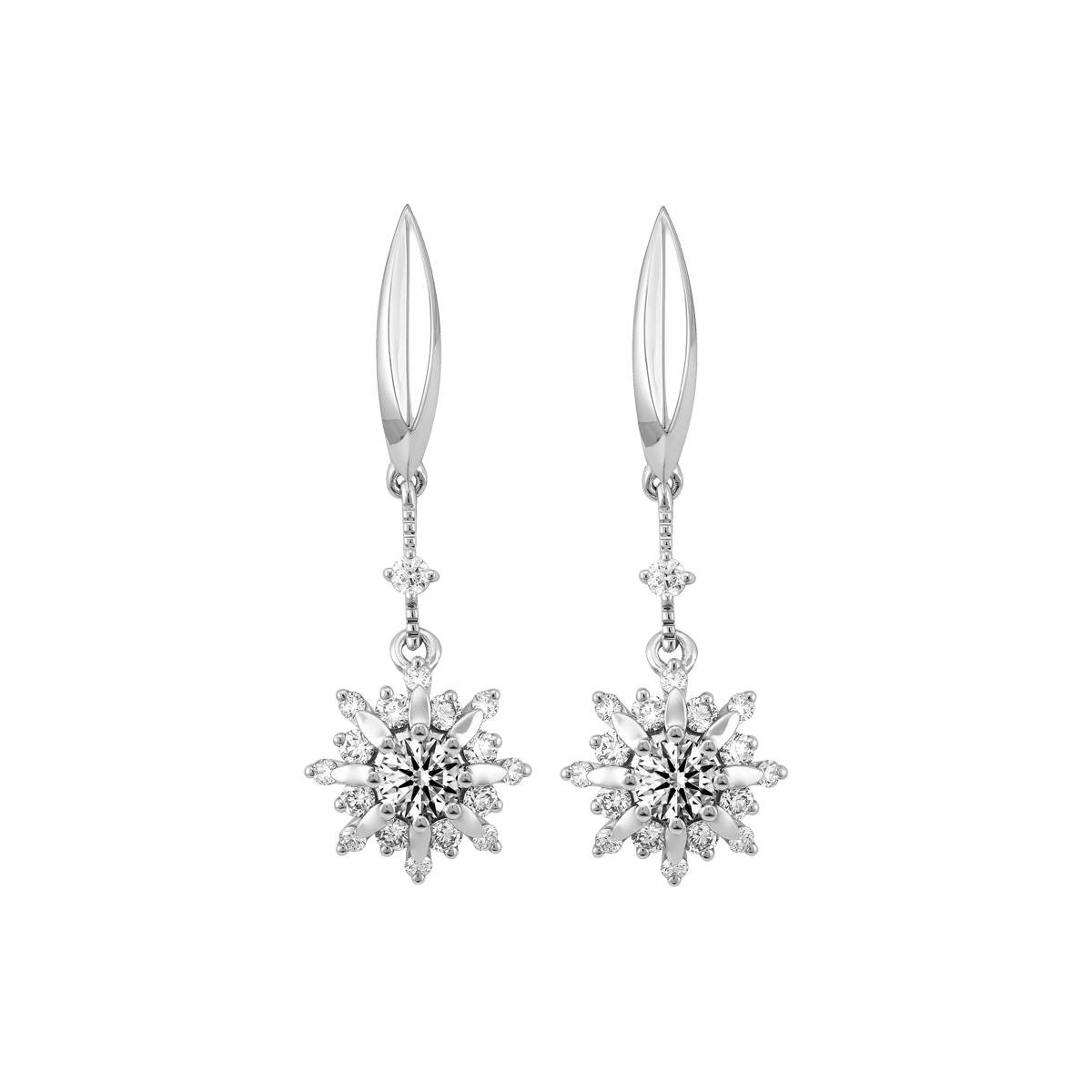 Hoa tai kim cương vàng 14K Glossy LN 10p