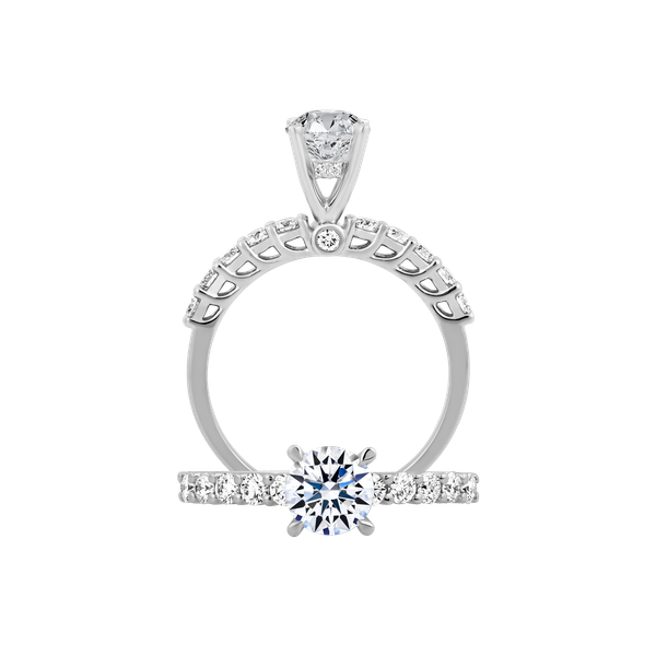 Ổ nhẫn nữ kim cương tấm vàng 14K Natalia 3C