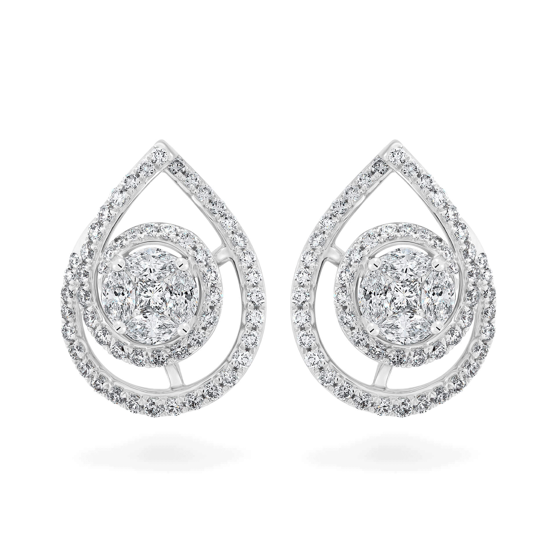 Hoa tai kim cương viên vàng 14K Jena A069 TD