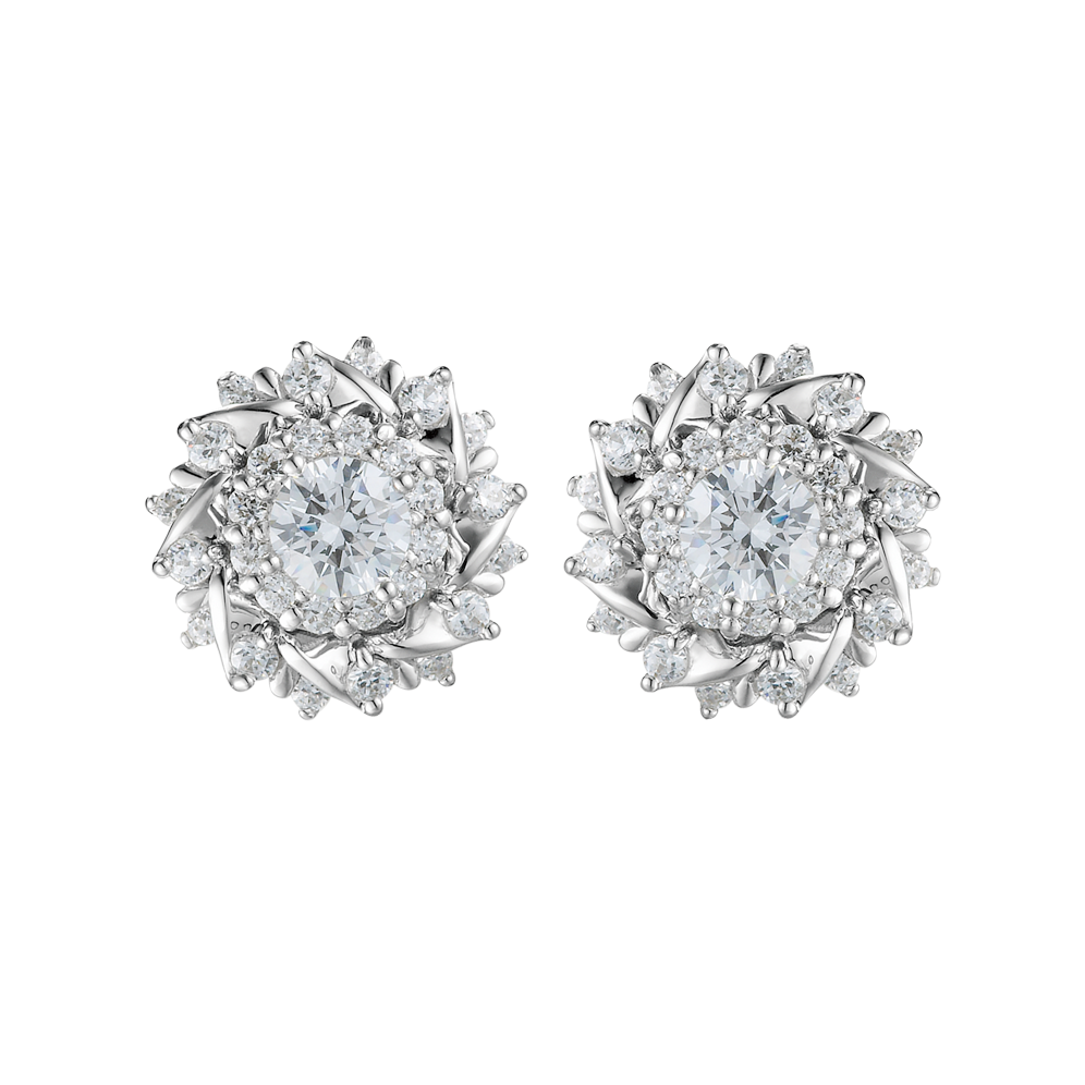 Hoa tai kim cương tấm vàng 14K Imposing N 2C