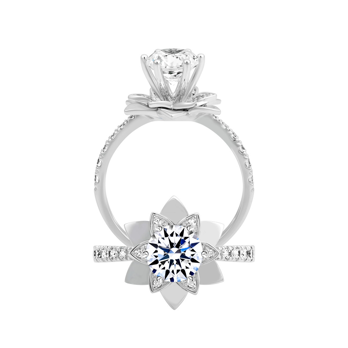 Nhẫn nữ đính đá CZ vàng 18K Blazed 1CT