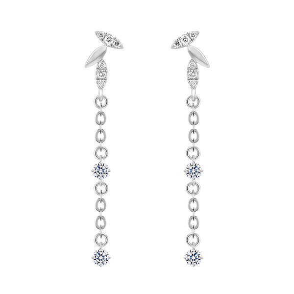 Hoa tai kim cương viên vàng 14K Ricing TD