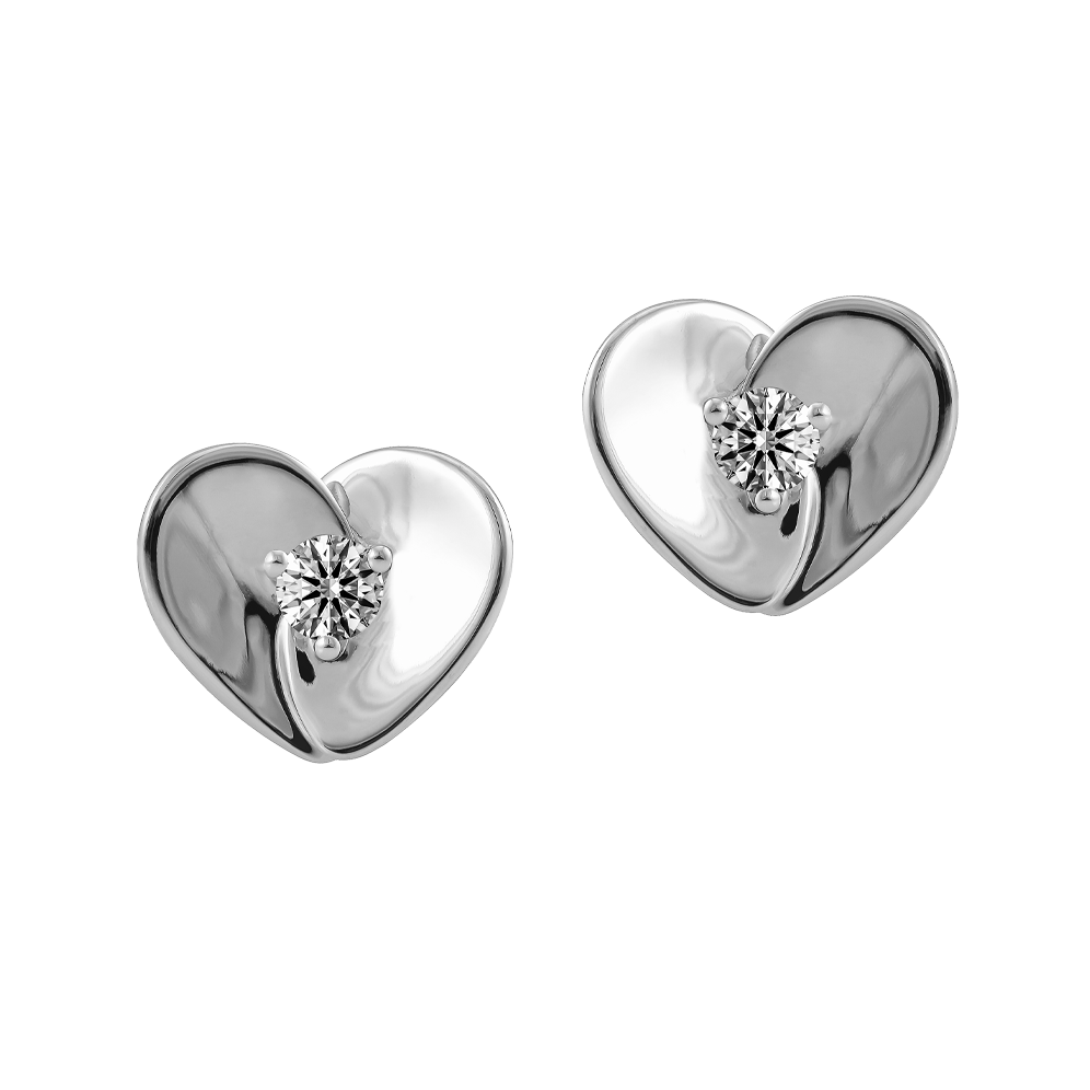 Hoa tai kim cương vàng 14K Loving Heart 5p