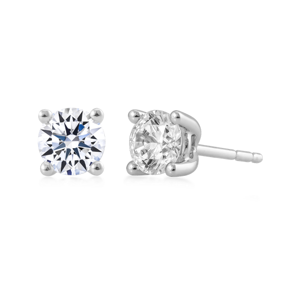 Ổ Bông đính đá CZ vàng 14K Plainly 1CT