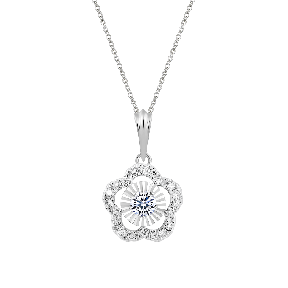 Mặt kim cương 8 Hearts & Arrows vàng 14K Blooming V2 H&A 2C