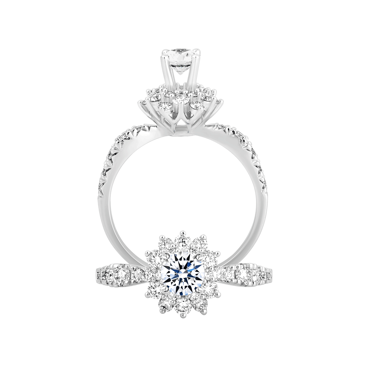 Nhẫn nữ kim cương viên vàng 14K Relish GIA 3C