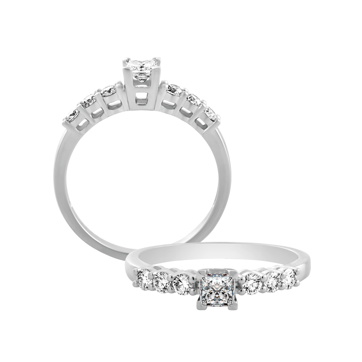 Nhẫn nữ kim cương viên vàng 14K Caralisa PR 2C