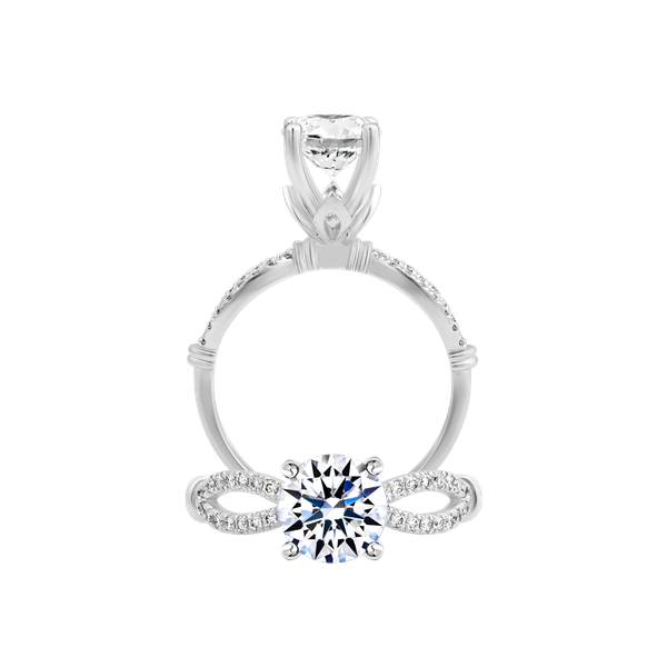 Ổ nhẫn nữ kim cương tấm vàng 14K Olivia 1.5CT
