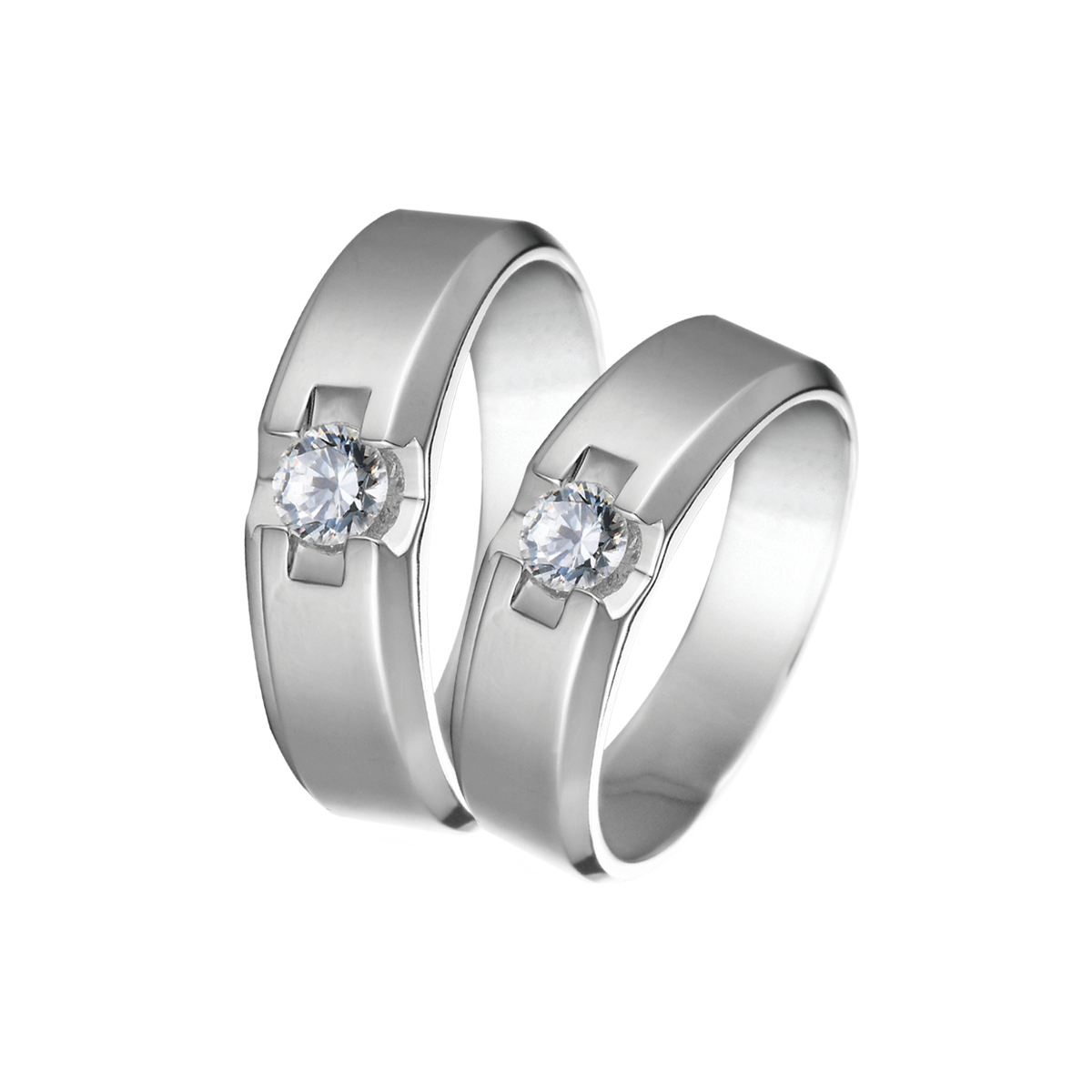 Nhẫn cưới nữ đính đá CZ vàng 14K Pardon 2C F