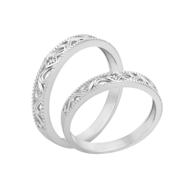 Nhẫn cưới nữ kim cương viên vàng 14K Erich F