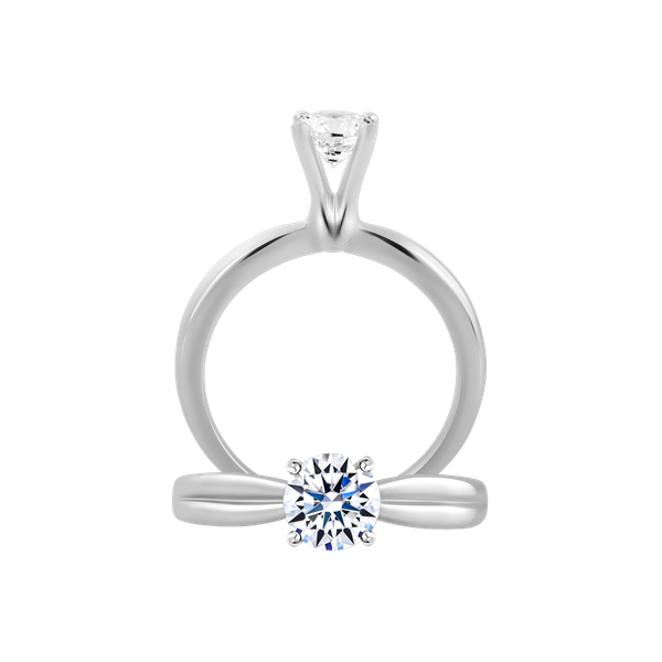 Ổ nhẫn nữ đính đá CZ vàng 14K Ginza N 1CT