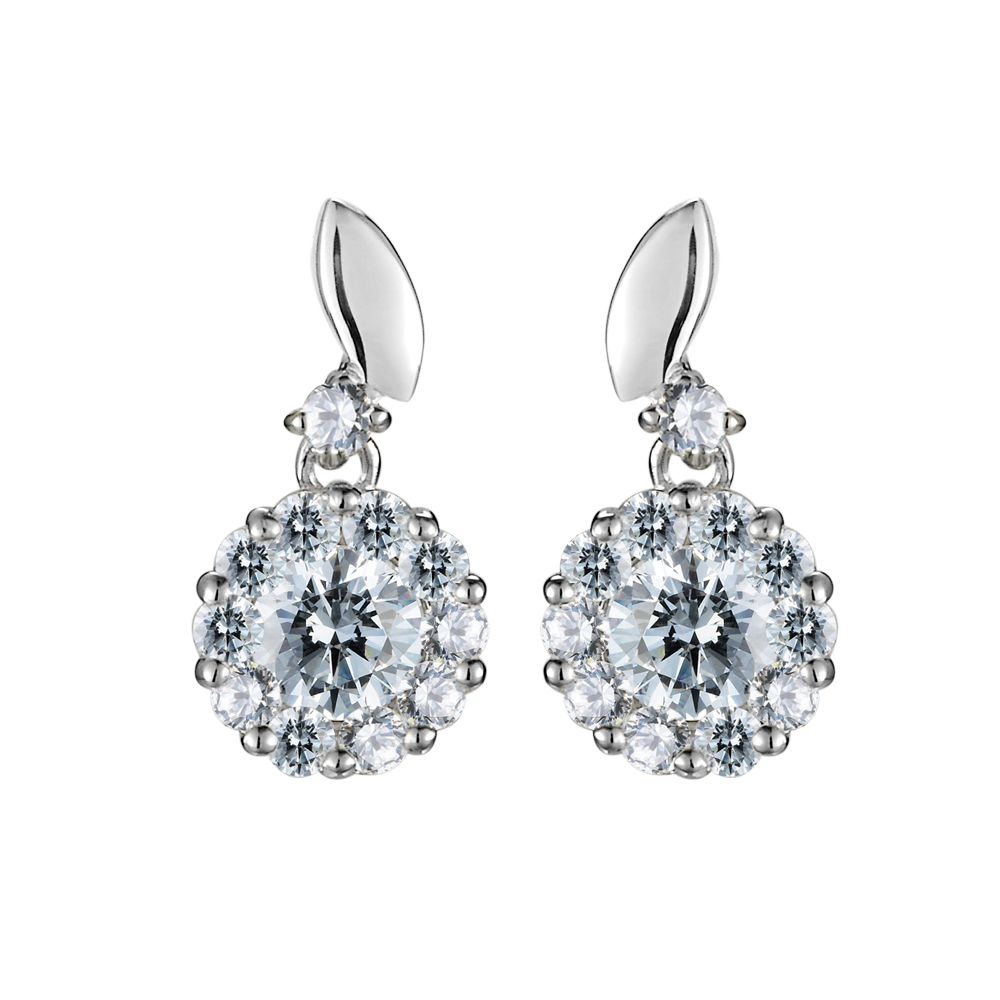 Hoa tai đính đá CZ vàng 10K Summer 2C GVER0075108