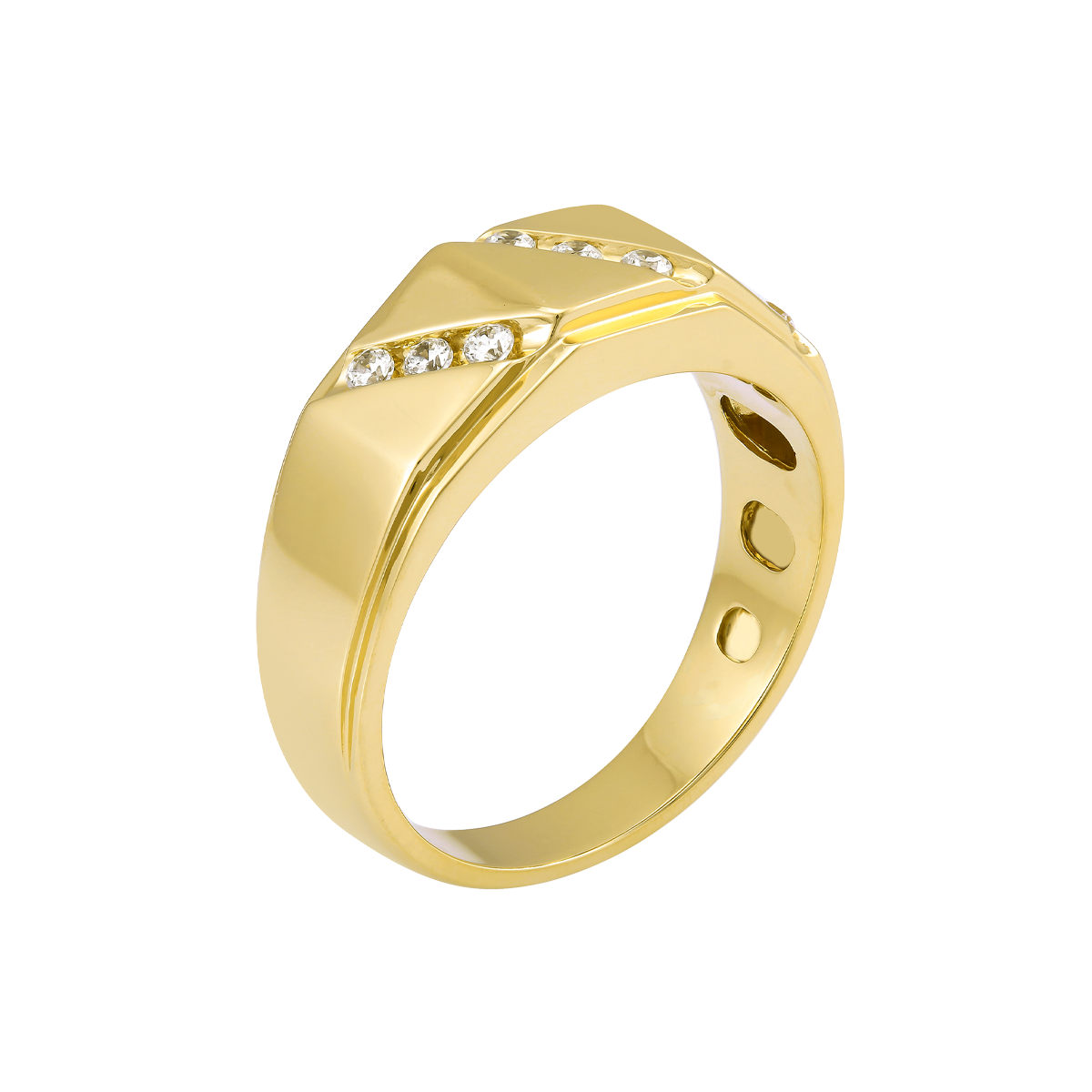 Nhẫn nam đính đá CZ vàng 10K Fathoms Y GVRG0228232