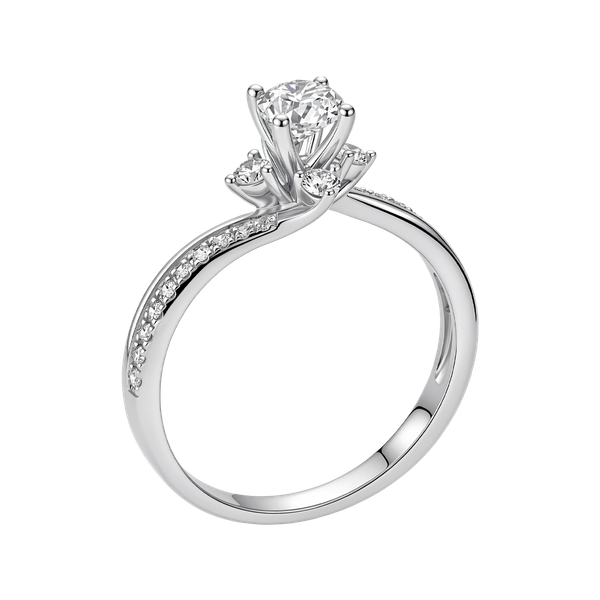 Ổ nhẫn nữ kim cương tấm vàng 14K Culture 3C