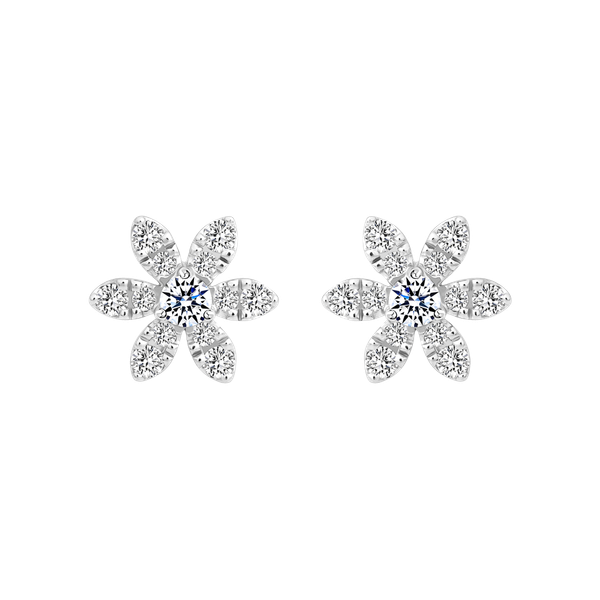 Hoa tai kim cương viên vàng 14K Lavia S