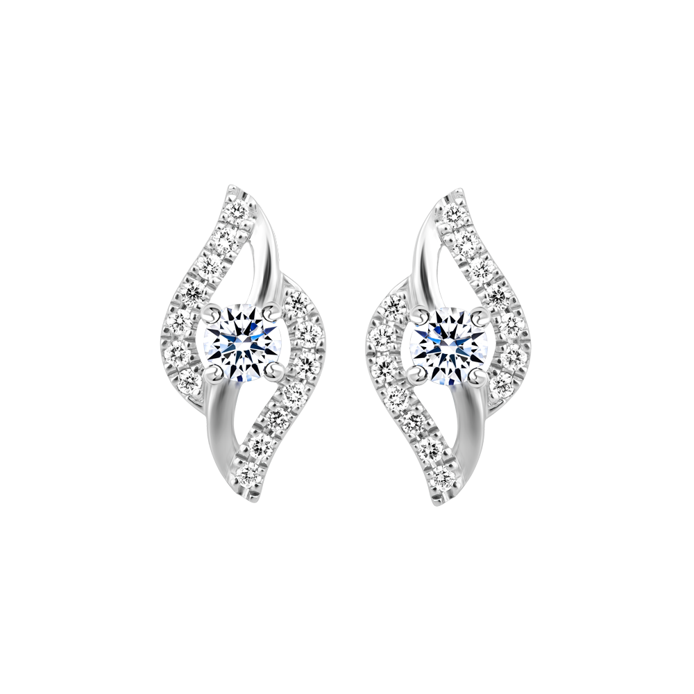 Hoa tai kim cương vàng 14K Brightest 10p