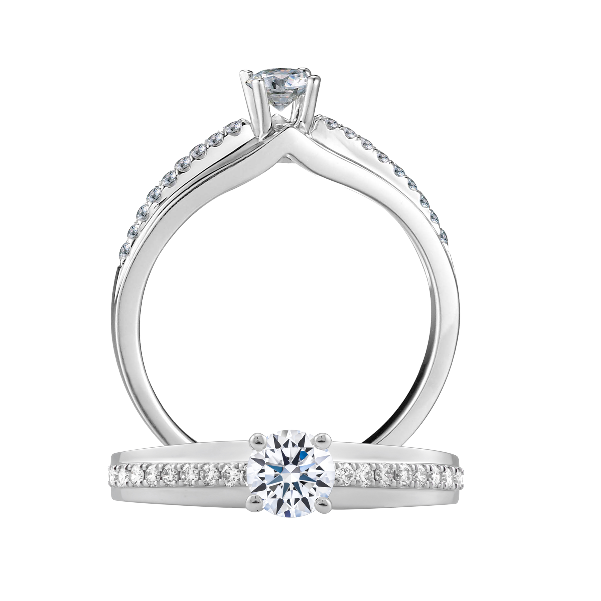 Nhẫn nữ kim cương viên vàng 14K Epoch GIA 3C GVRG0139930M