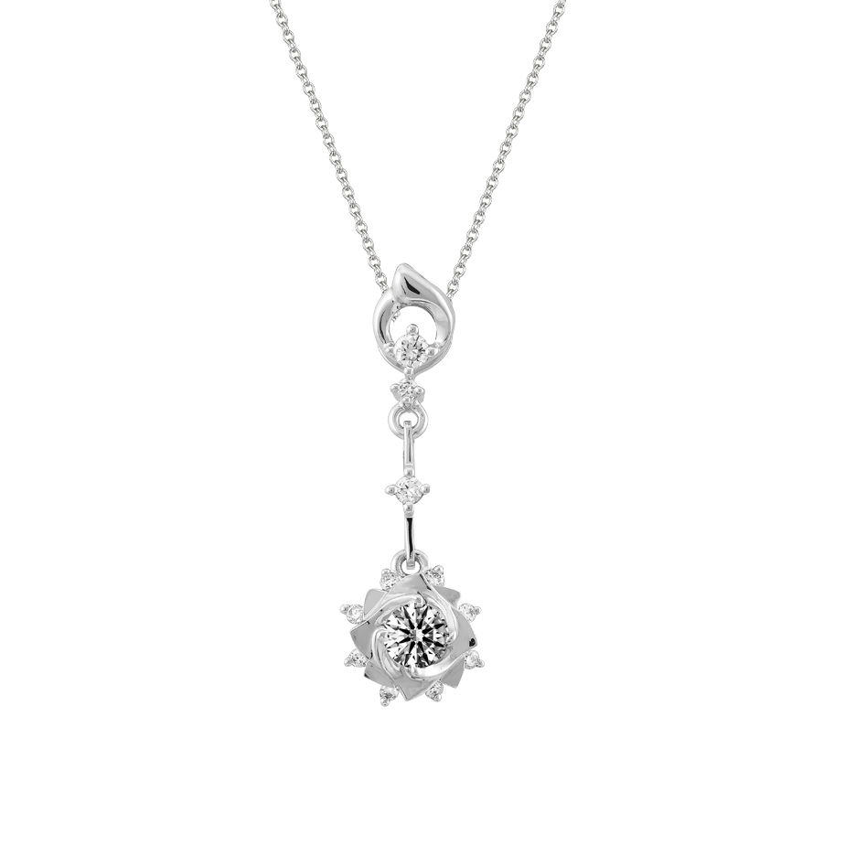 Mặt kim cương tấm vàng 14K Jasmine 2C