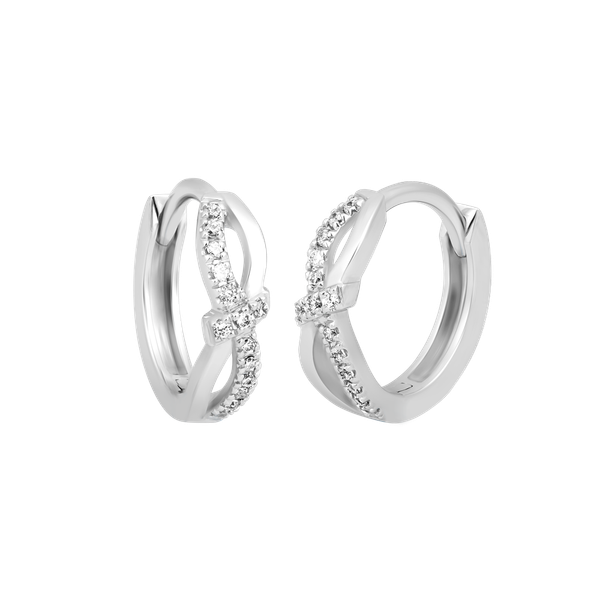 Hoa tai đính đá CZ vàng 10K Oliving