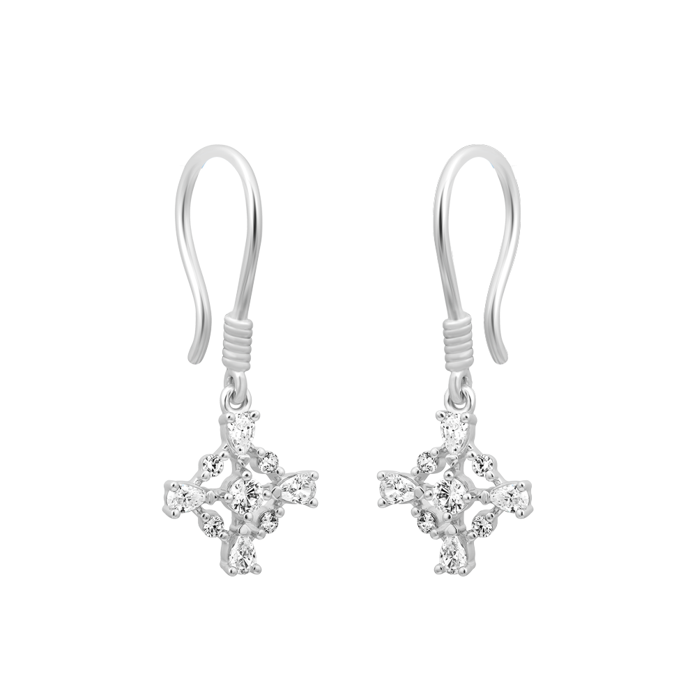 Hoa tai đính đá CZ vàng 18K Norah PE