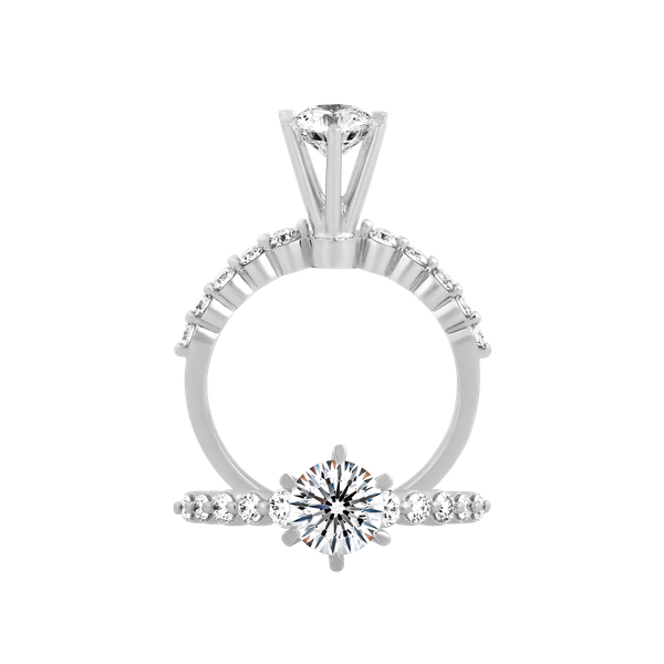 Ổ nhẫn nữ kim cương tấm vàng 14K Galina 5C