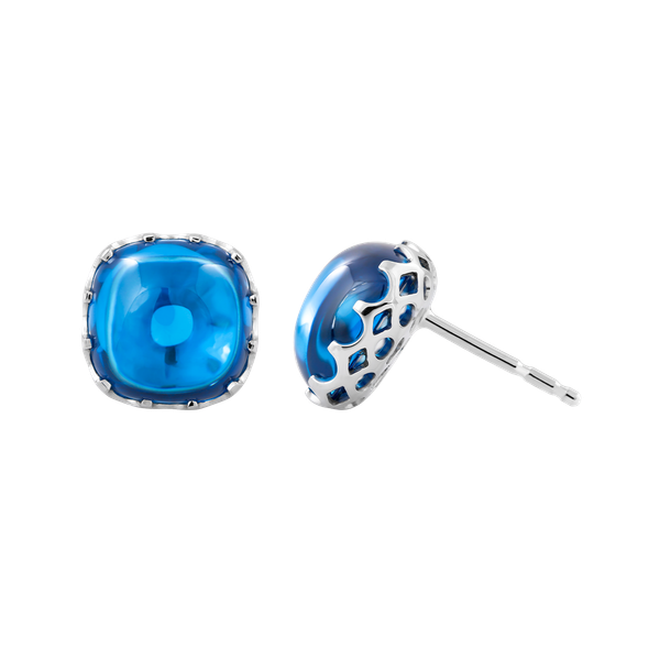 Hoa tai đính đá màu Topaz vàng 14K Candie S.Top