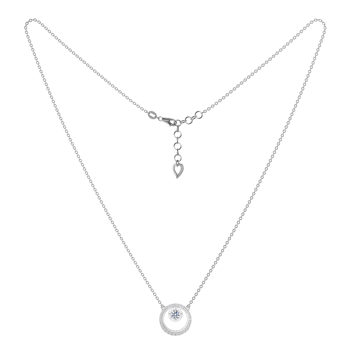 Dây liền mặt kim cương 8 Hearts & Arrows vàng 14K Circling H&A 2C