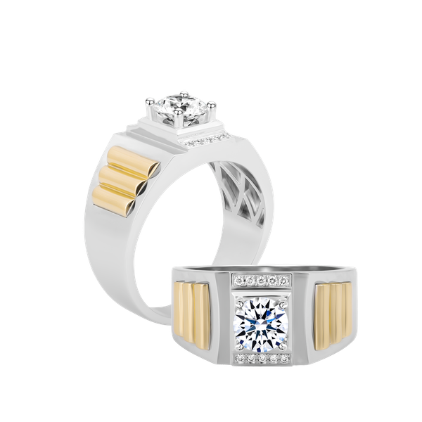 Nhẫn nam kim cương tấm vàng 14K Bolden 1CT WY