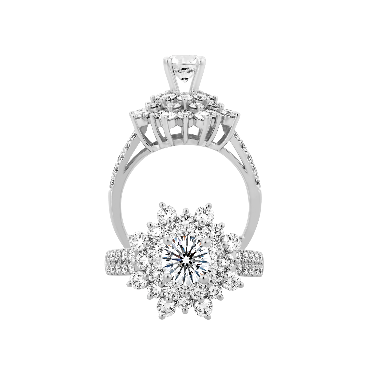 Ổ nhẫn nữ kim cương tấm vàng 14K Aldys N 1CT