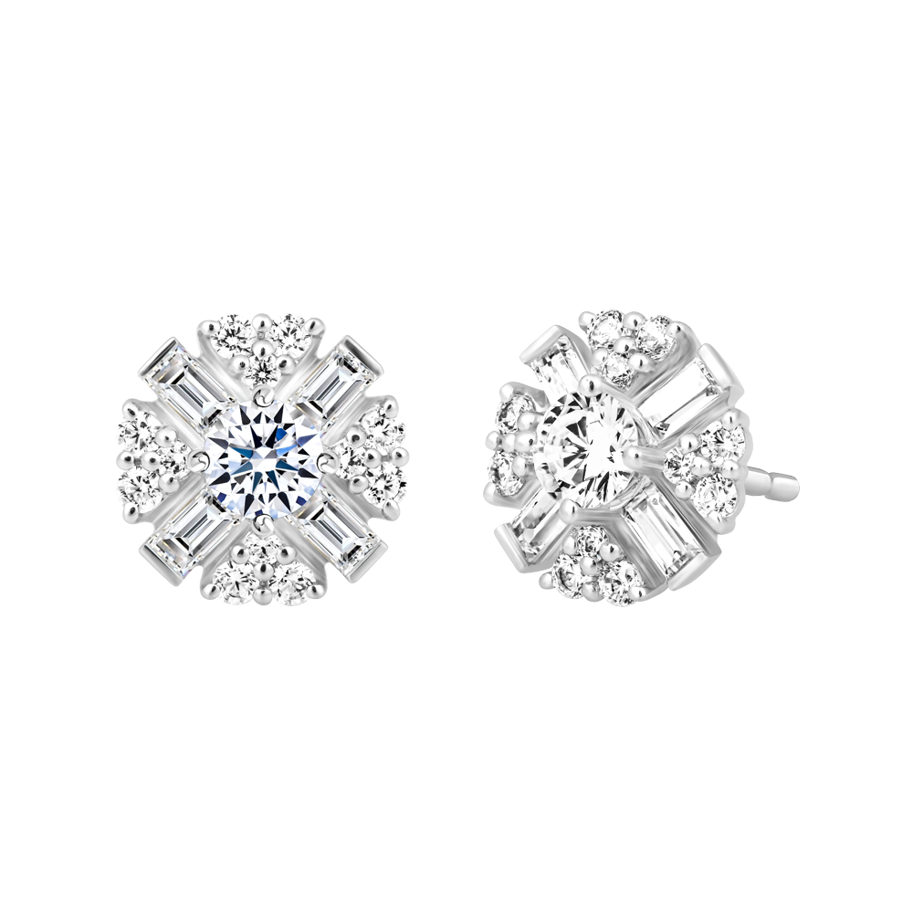 Hoa tai đính đá CZ vàng 14K Certainty 2C