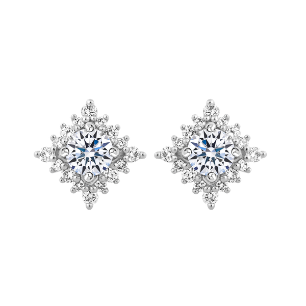 Hoa tai kim cương viên vàng 14K Gladly GIA 2C GVER0111571