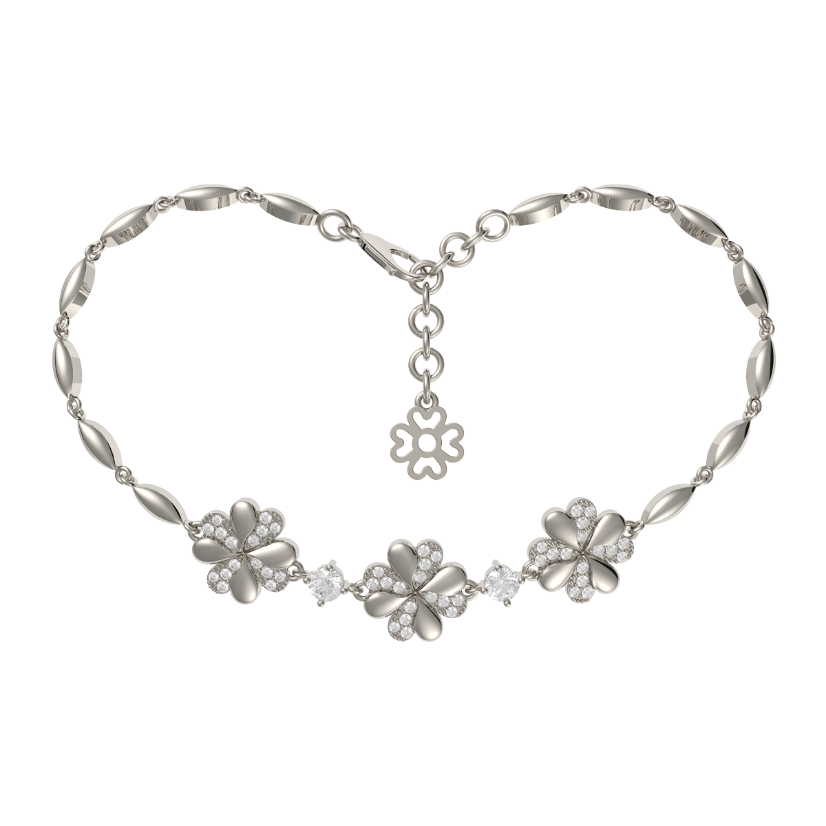 Lắc đính đá CZ vàng 10K Luckily