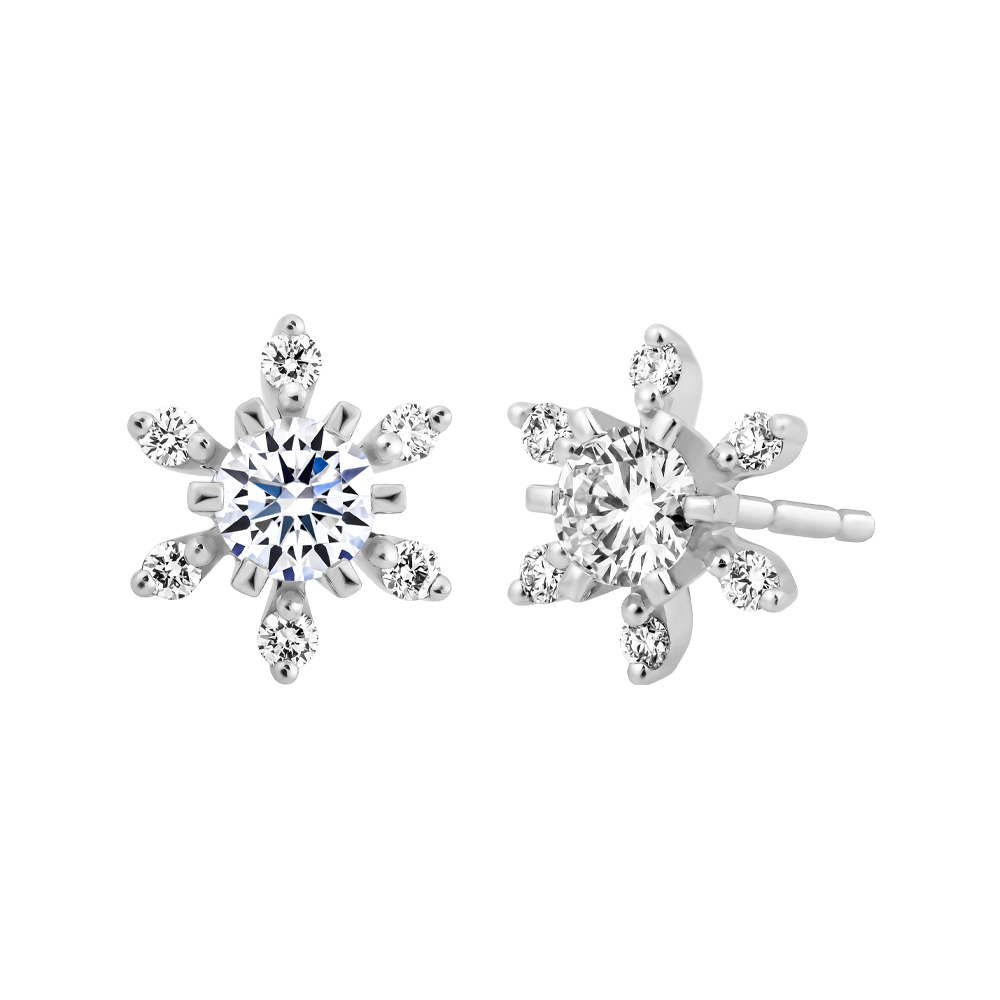 Hoa tai kim cương 8 Hearts & Arrows vàng 14K Elites N H&A 2C GVER0092659