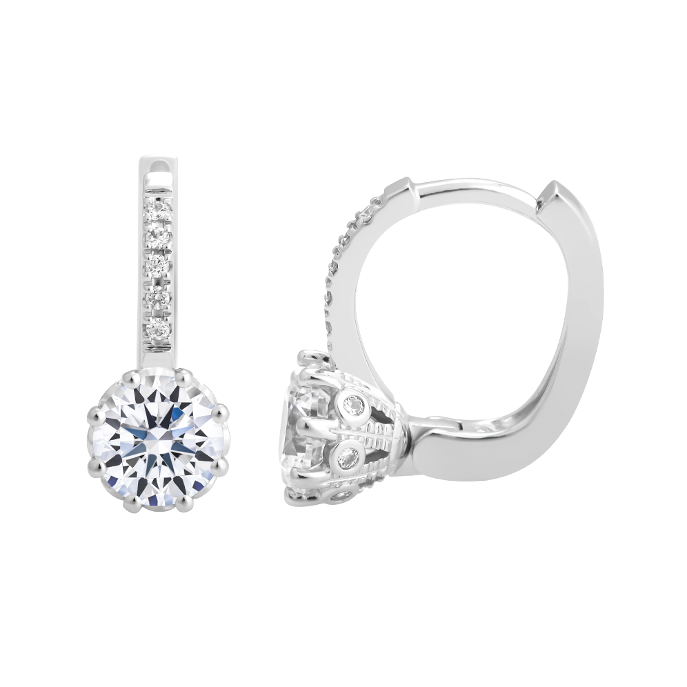 Hoa tai kim cương tấm vàng 14K Cheerful N 1CT