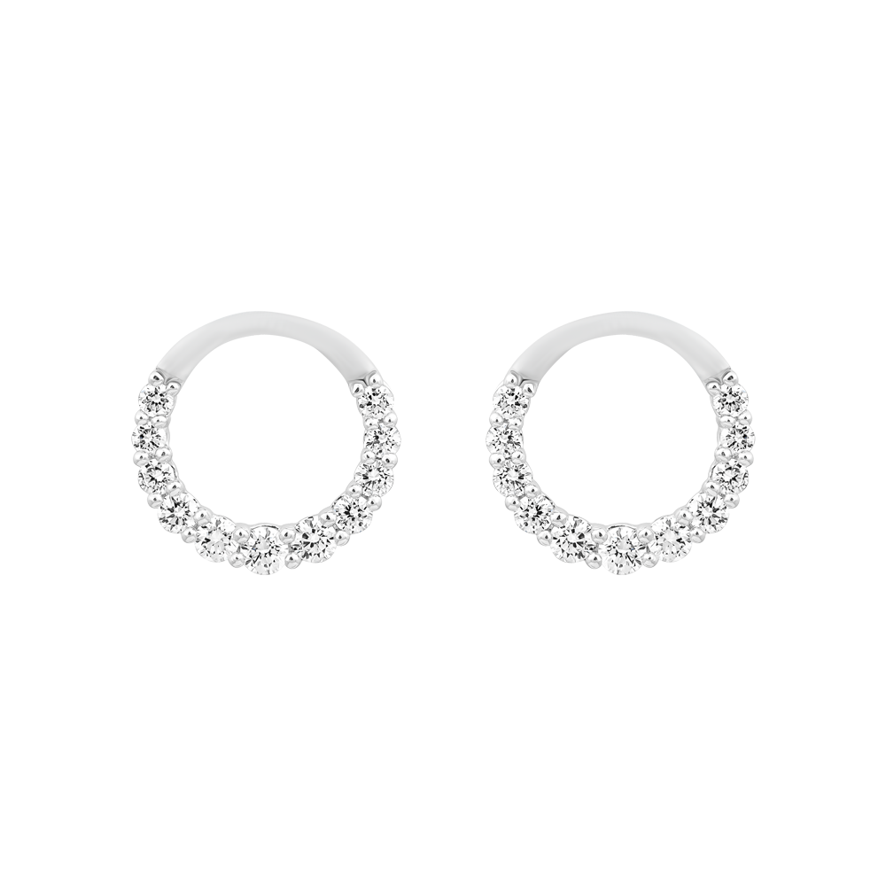 Hoa tai kim cương viên vàng 14K Astrova TD