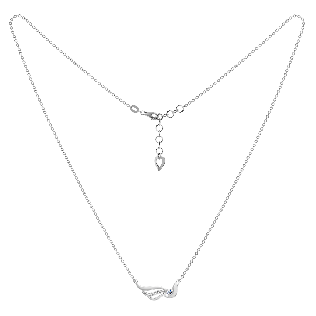 Dây liền mặt kim cương viên vàng 14K Affix