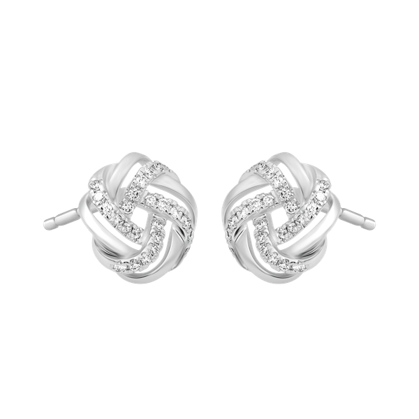 Hoa tai kim cương viên vàng 14K Dawny