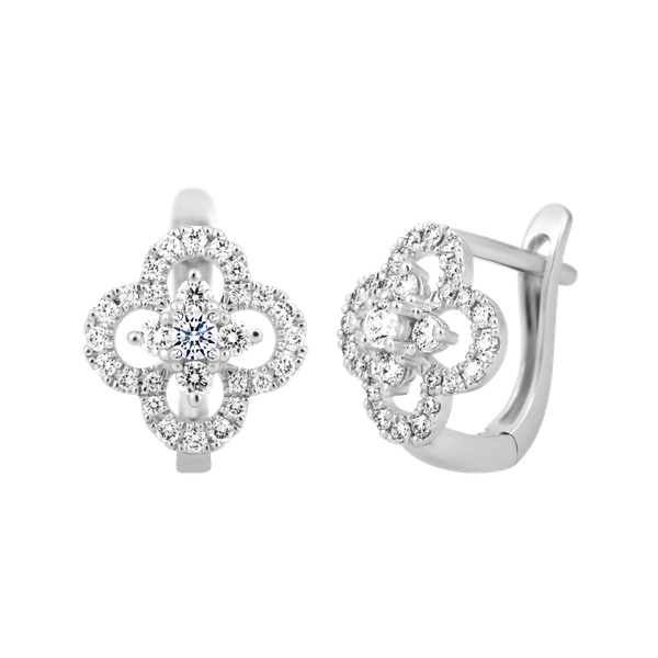 Hoa tai đính đá CZ vàng 14K Delighting V2