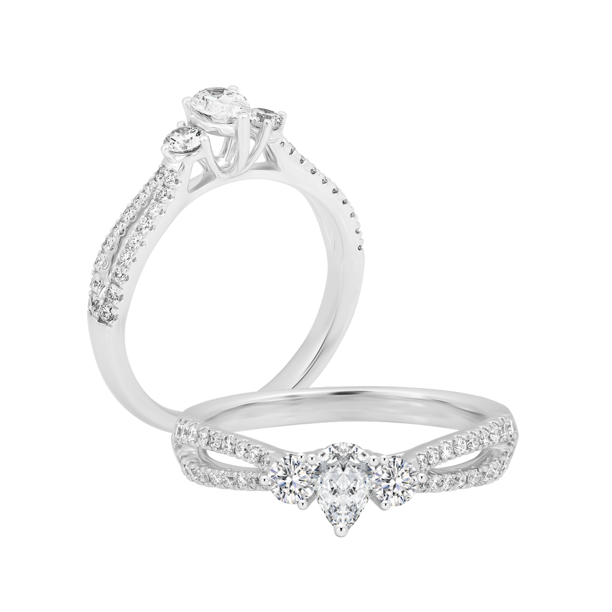 Nhẫn nữ kim cương viên vàng 18K Jena A457 TD