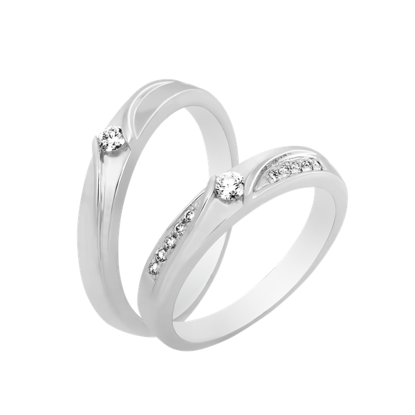 Nhẫn cưới nữ kim cương vàng 14K Eliner 5p F