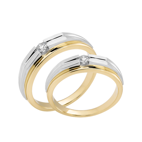 Nhẫn cưới nữ kim cương vàng 14K Atlas 10p F