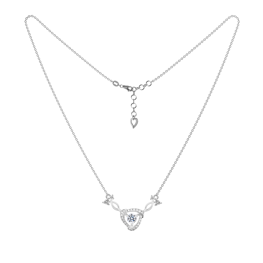 Dây liền mặt kim cương 8 Hearts & Arrows vàng 14K Ulani H&A 2C