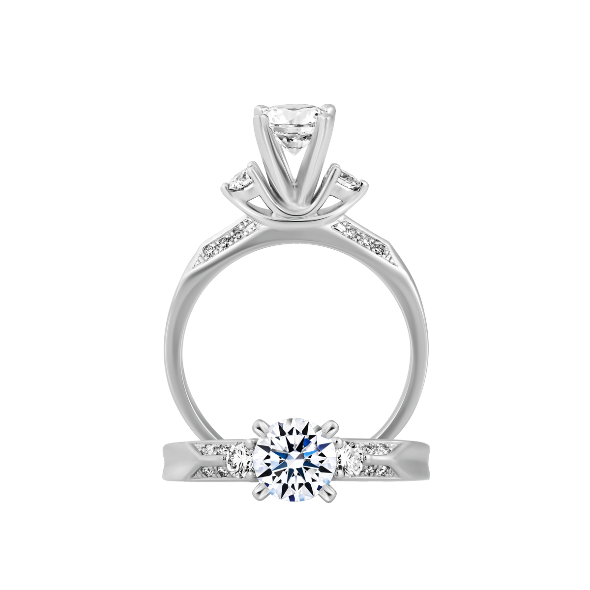 Ổ nhẫn nữ kim cương tấm vàng 14K Dighity 5C