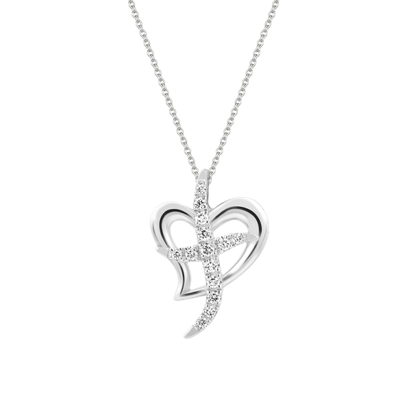 Mặt kim cương viên vàng 14K Angel heart N