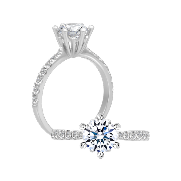 Nhẫn nữ kim cương tấm vàng 14K Sedum D 1CT