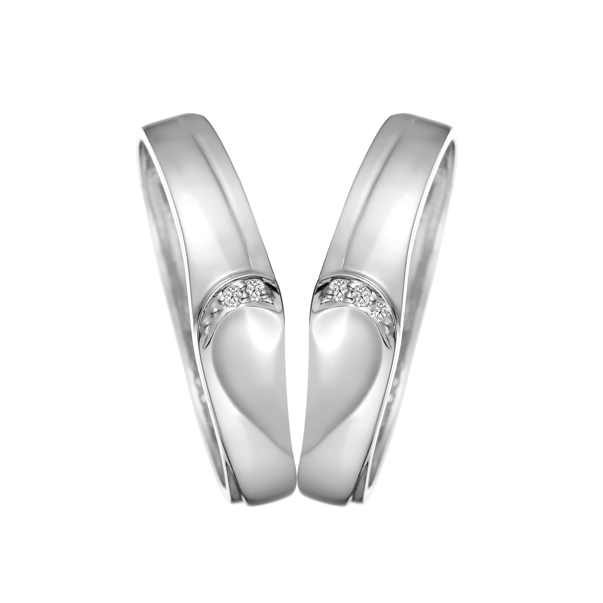 Nhẫn cưới nữ kim cương viên vàng 14K Faultless F