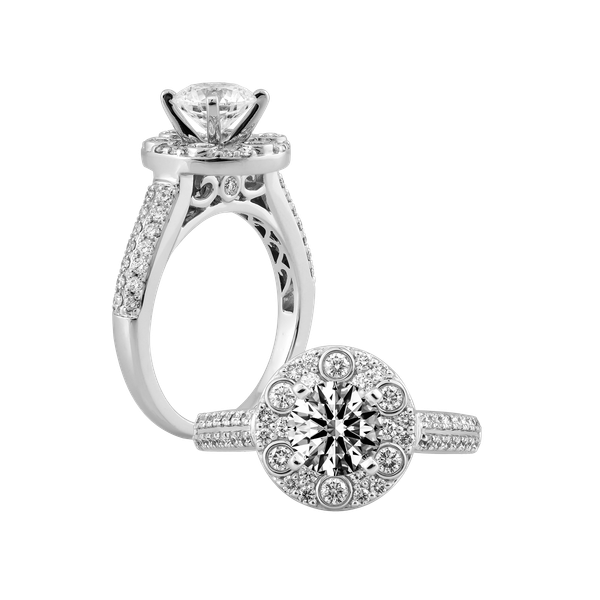 Nhẫn nữ kim cương tấm vàng 14K Caldren 3C